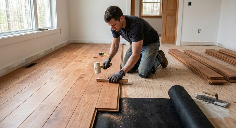 Cherry Floor Installation in Maryland Line, MD
